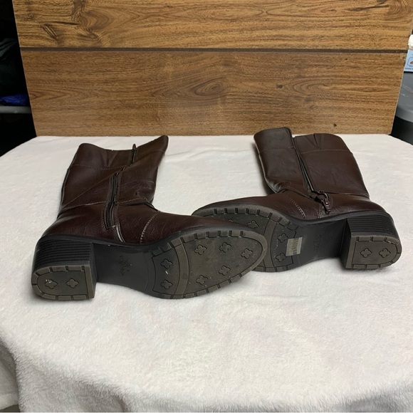 LifeStride Wrangler style tall brown boots size 10M 7 inch cuff and full zip - Picture 11 of 11